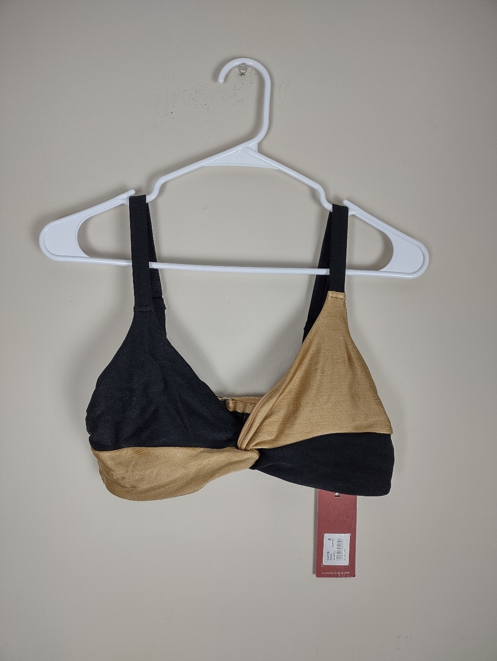 Black & Gold Twist Bikini Top